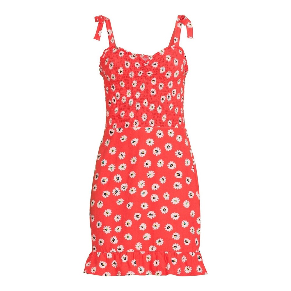 No Boundaries Juniors Smocked‎ Bodycon Dress Women’s XL 15-17 Coral Sunrise
